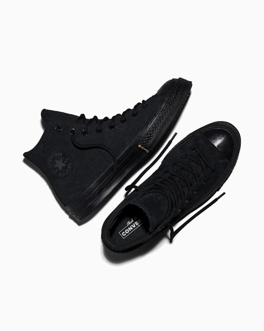 Water-Resistant Suede High Top Sneaker - Black - Black/Black/Black