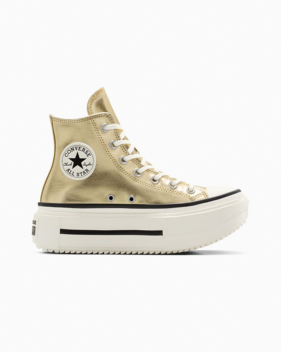 Metallic Canvas Platform High Top Sneaker
