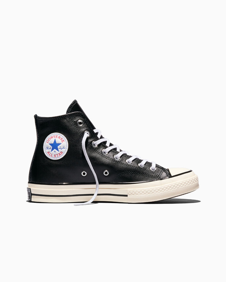 Leather High-Top Sneaker - Black - Black/White/Egret