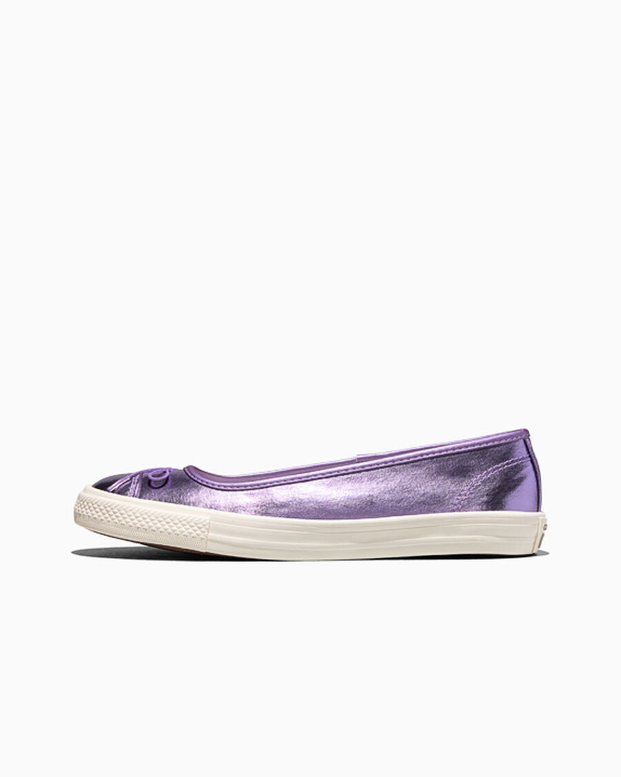 Metallic Canvas Ballet Flat - Women's - Lilac Metallic/Egret