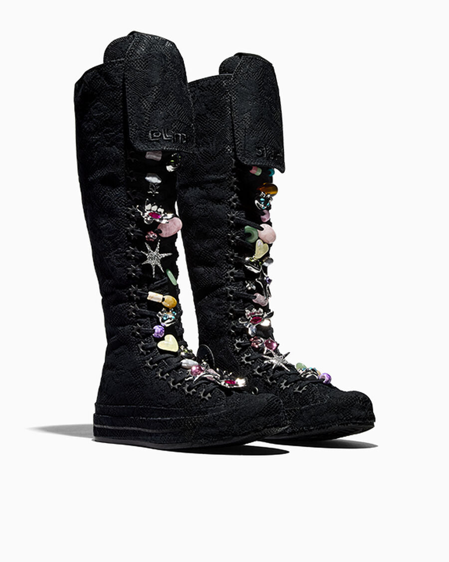 Floral Lace Knee High Sneaker