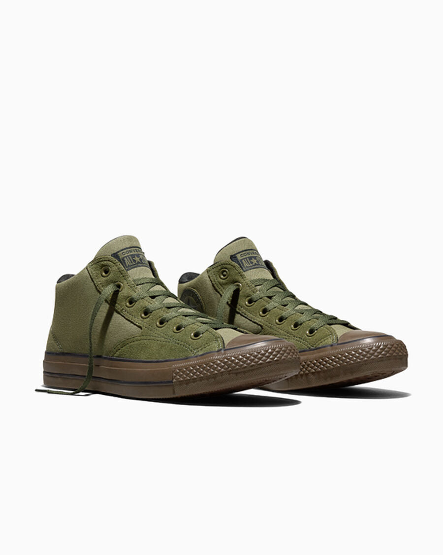 Canvas And Suede Mid Top Sneaker - Utility/Black/Brown