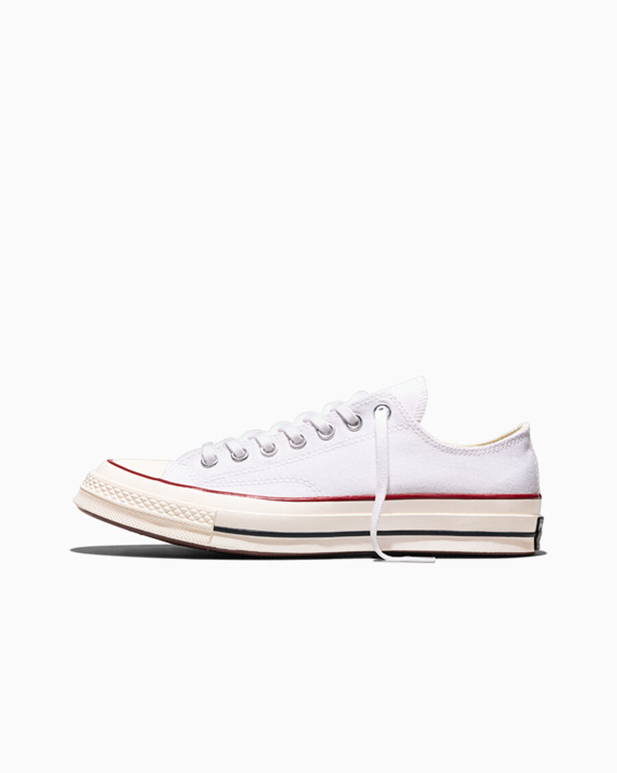 Heavyweight Canvas Low Top Sneaker - Black - White/Garnet/Egret