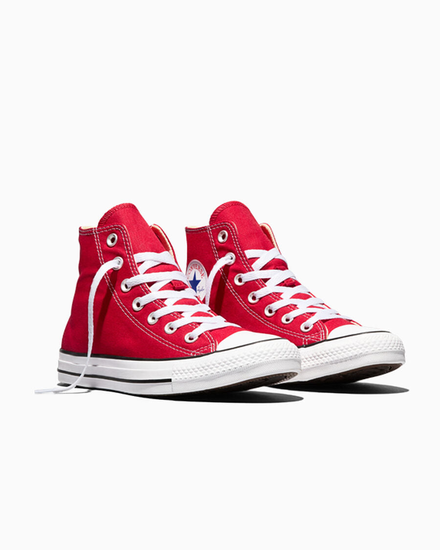 Canvas High-Top Sneaker - Multiple Colors - Red