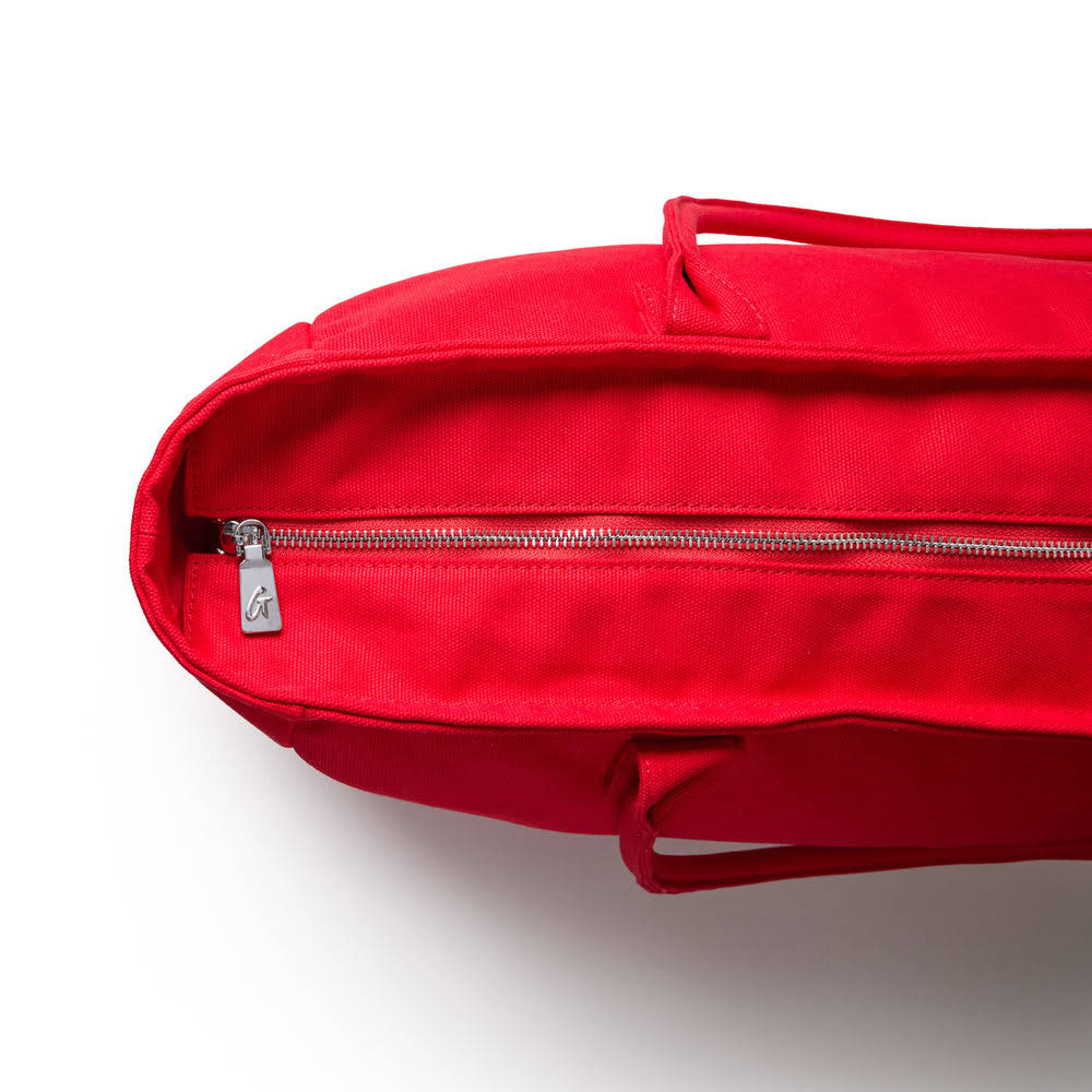 Cotton Canvas Zip Tote - Red