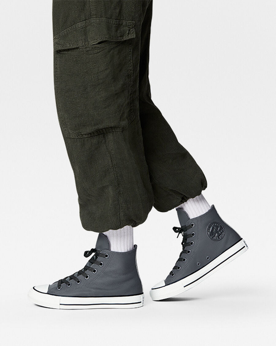 Faux-Fur Lined Leather High Top Sneaker