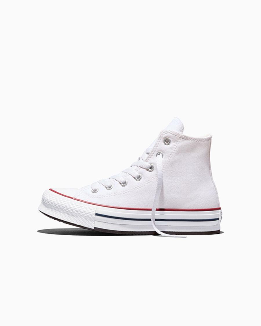 Kids Canvas Platform High Top Sneaker - Black - White/Garnet/Navy