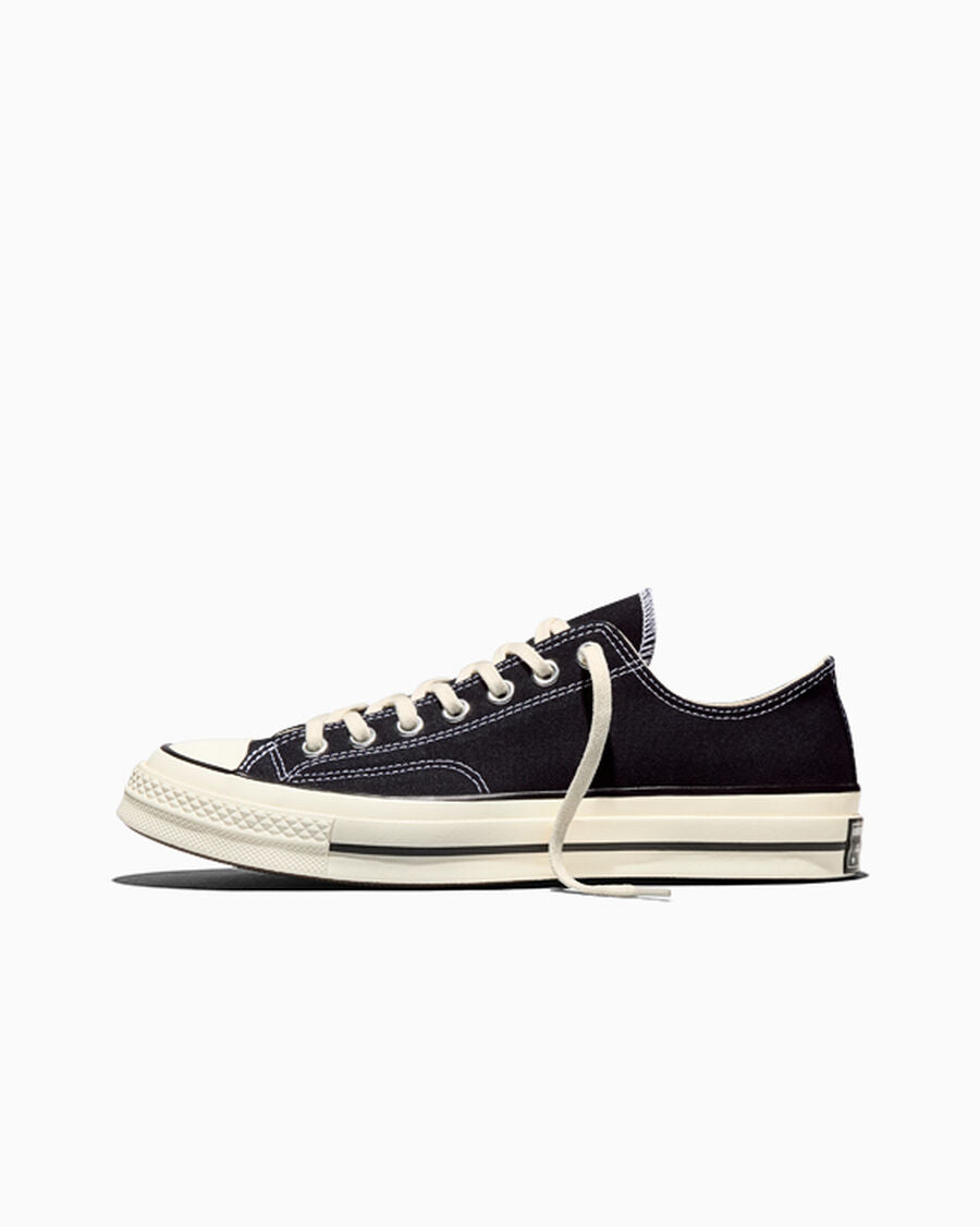 Heavyweight Canvas Low Top Sneaker - Black - Black/Black/Egret