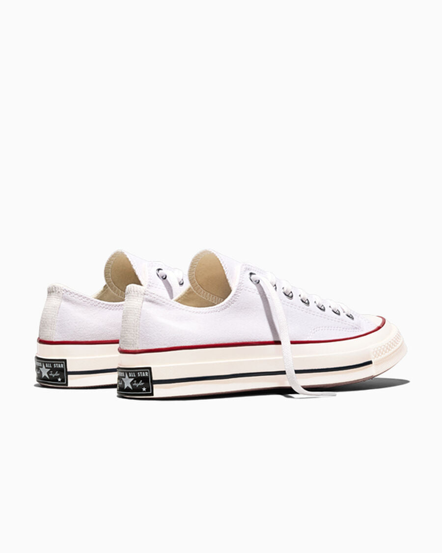 Heavyweight Canvas Low Top Sneaker - Black - White/Garnet/Egret