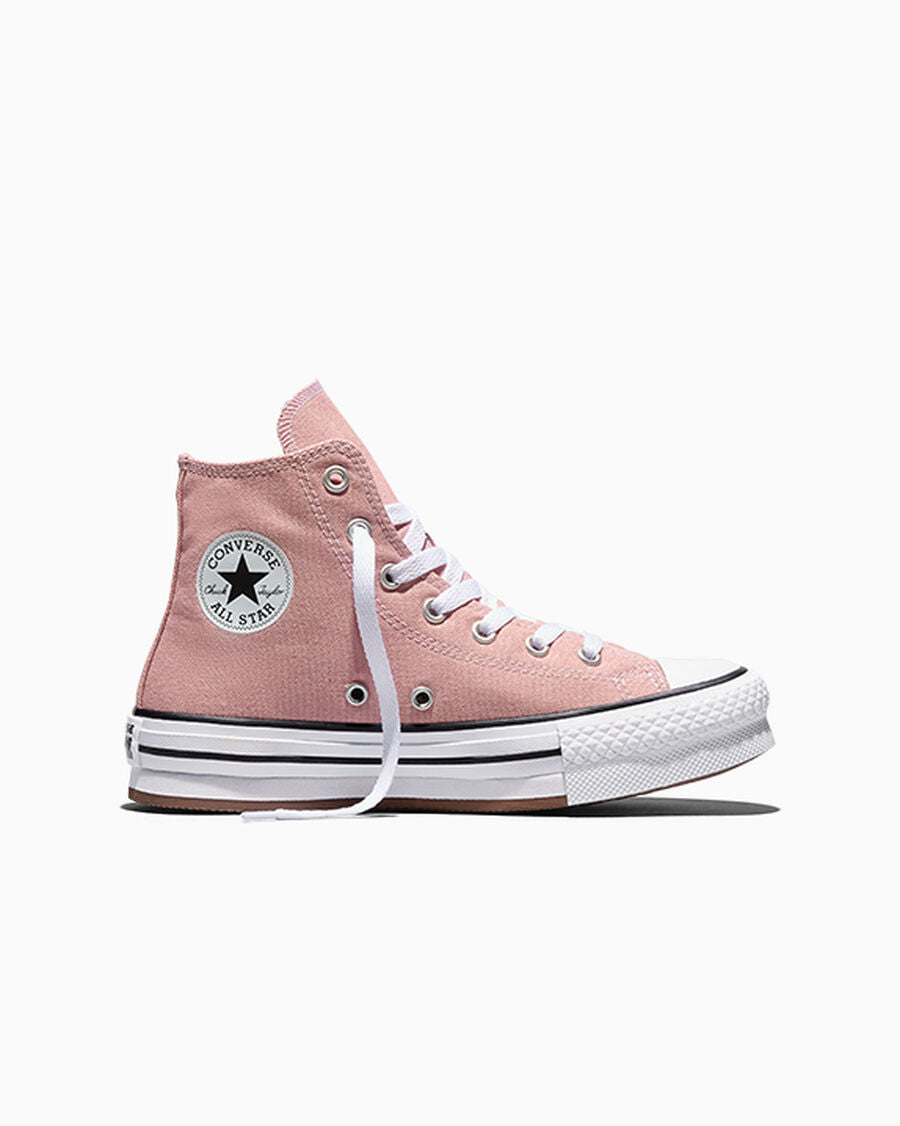 Kids Canvas Platform High Top Sneaker - Black - Petal Pit/White/Black