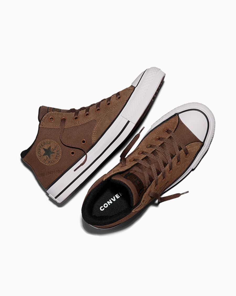 Canvas And Suede Mid Top Sneaker - Heavy Duty Brown/Black/White