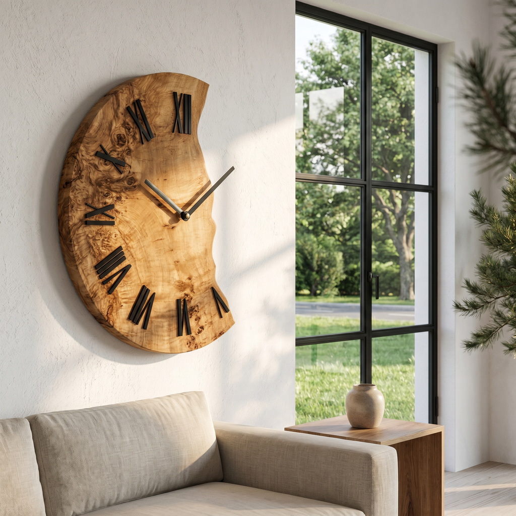 Organic Live Edge Clock for Home Decor - view 2