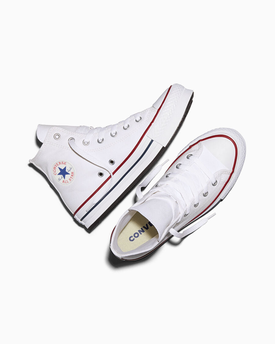 Kids Canvas Platform High Top Sneaker - Black - White/Garnet/Navy