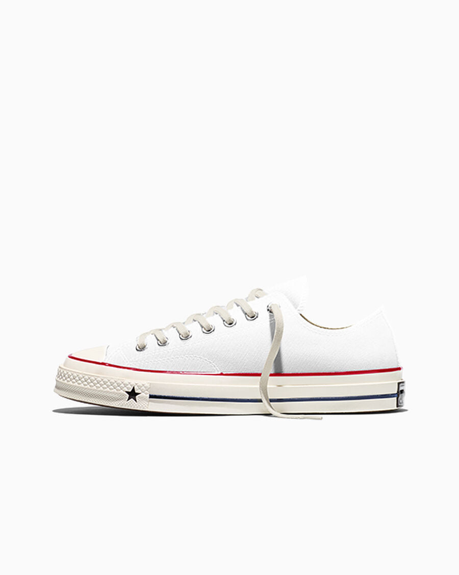 Unisex Heavyweight Canvas Low-Top Sneaker - White/Garnet/Egret