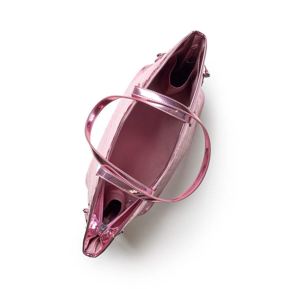 Travel Tote And Duffle Set - Metallic Pink