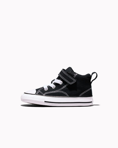 Canvas Easy-On Mid-Top Sneaker - Black/Black/White