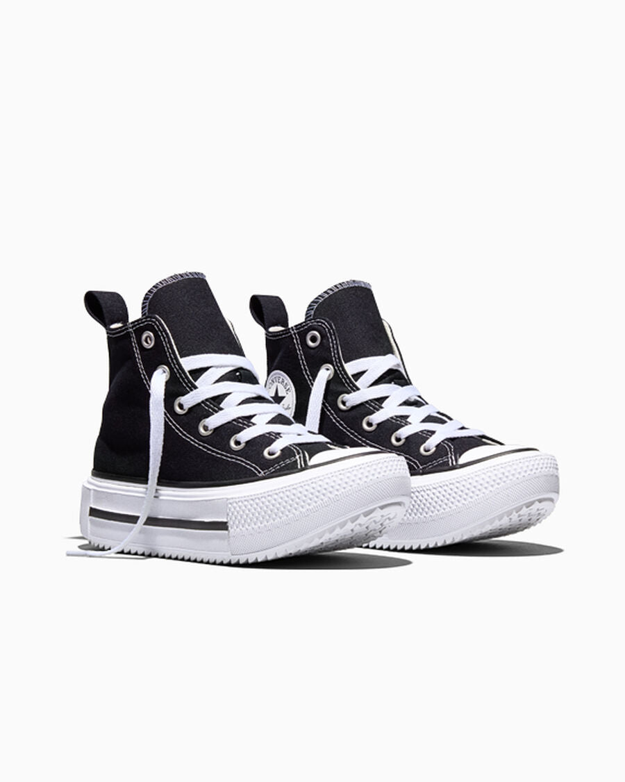 Kids' Canvas Platform High-Top Sneaker - Black - Black/White/Egret