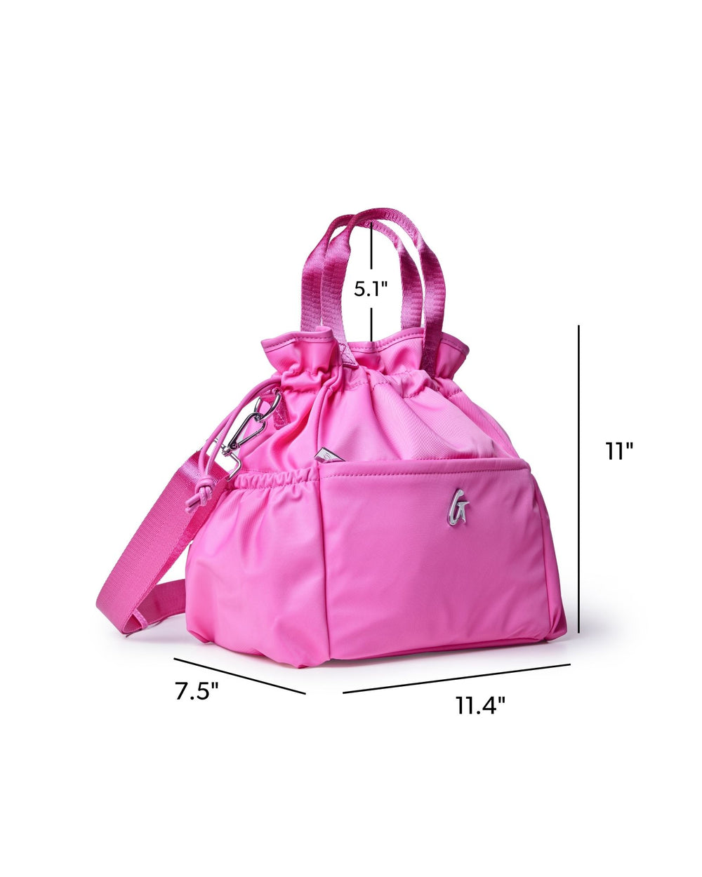 Insulated Nylon Lunch Bag - Hot Pink
