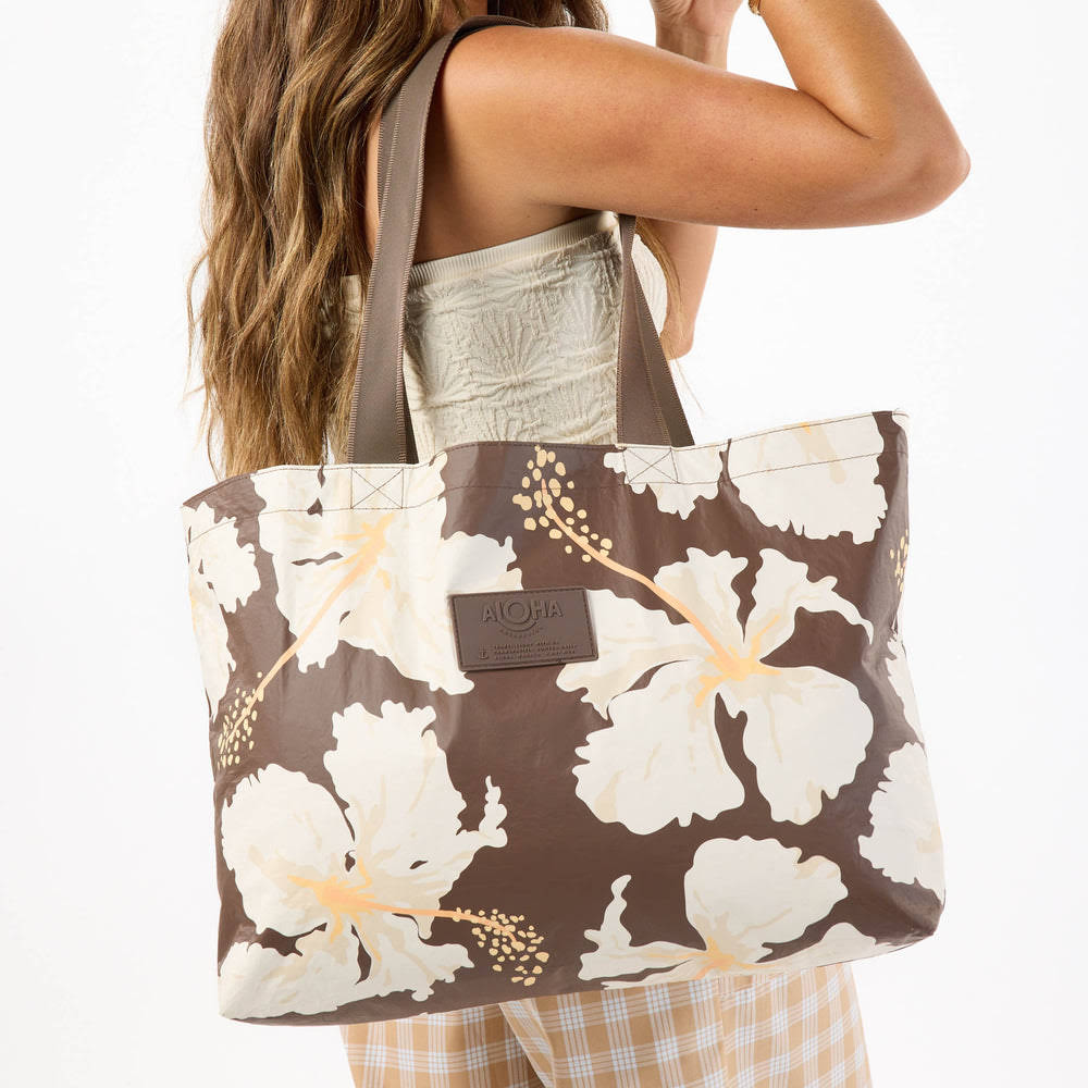 Reversible Open Top Tote - Hibiscus