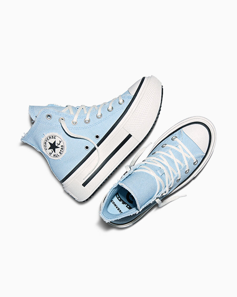 Washed Canvas Platform High Top Sneaker