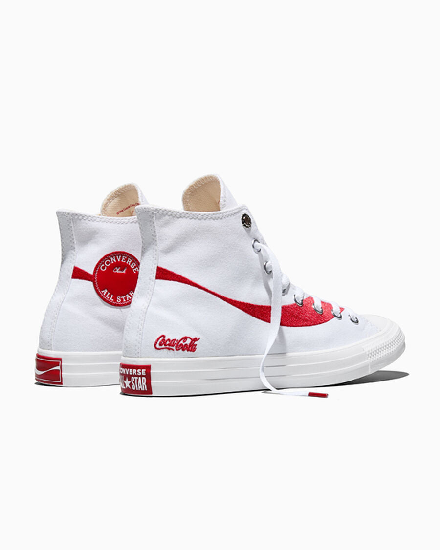 Canvas High Top Sneaker - White Red - White/Racing Red/White