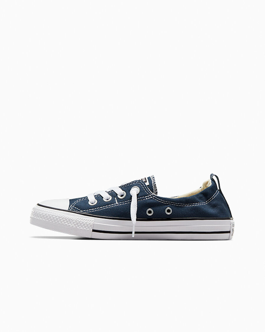 Canvas Slip-On Low Top Sneaker - Black - Athletic Navy