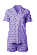 Short Sleeve Pajama Short Set - Lavender