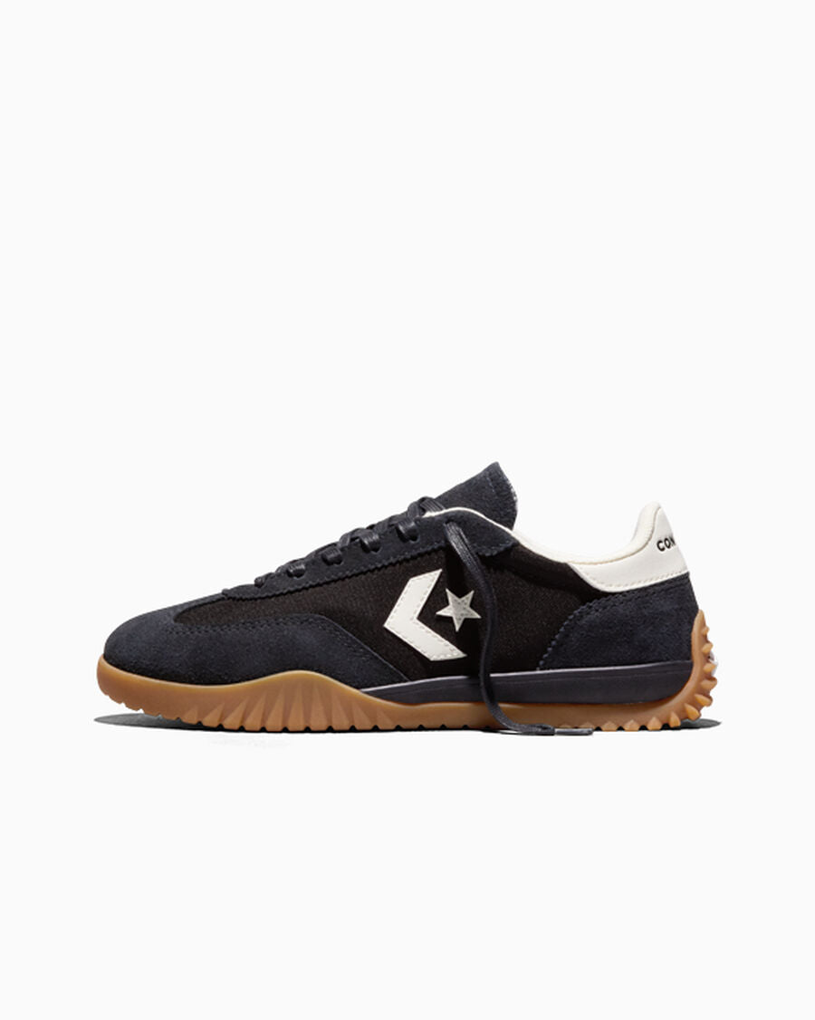 Unisex Nylon And Suede Low-Top Trainer - Black/Egret/Honey