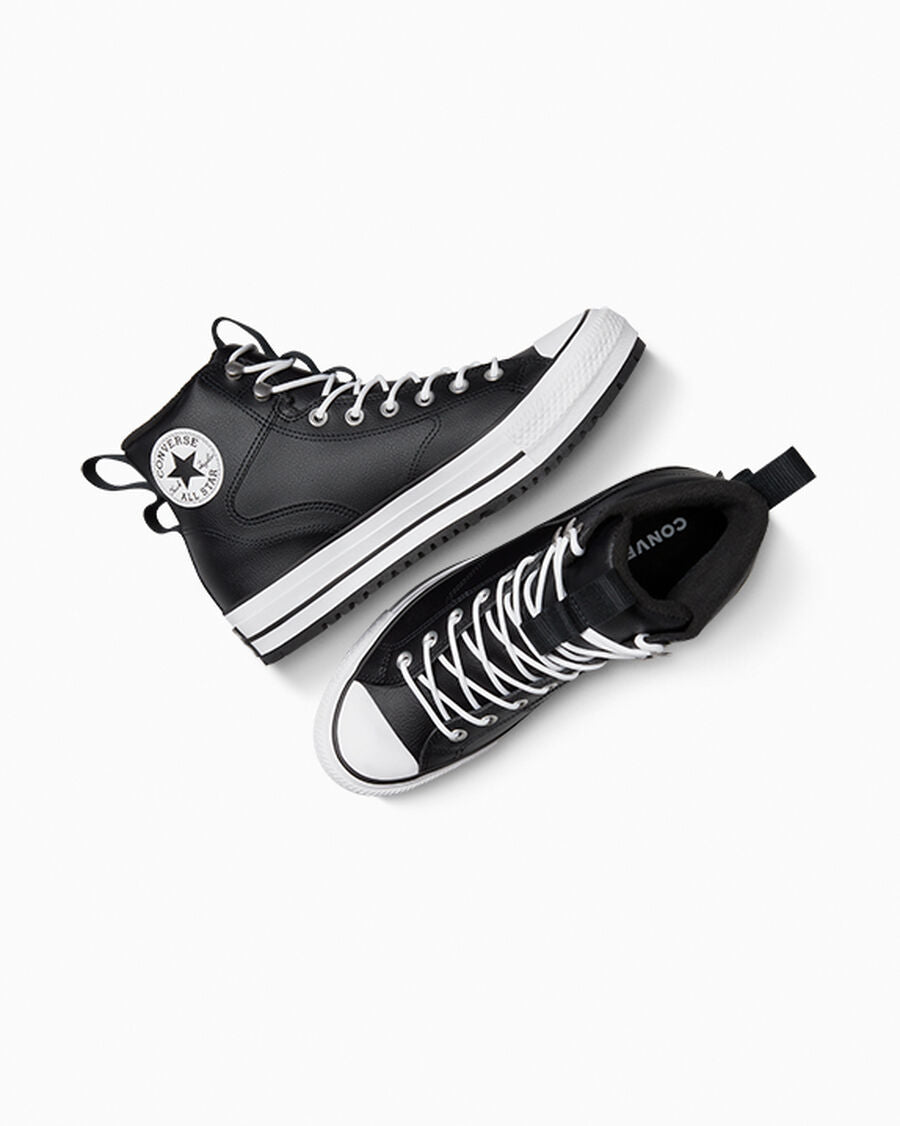 Water-Repellent High Top Hiker Boot - Black/Black/White