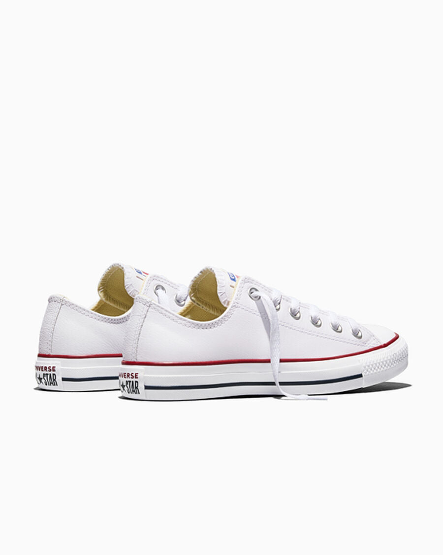 Leather Low Top Sneaker - Black - White