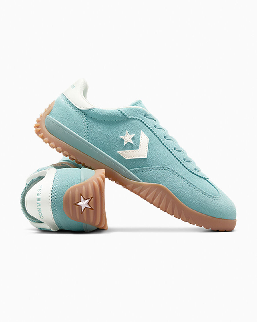 Nylon And Suede Low Top Sneaker - Vernal Pool/Egret/Light Brown