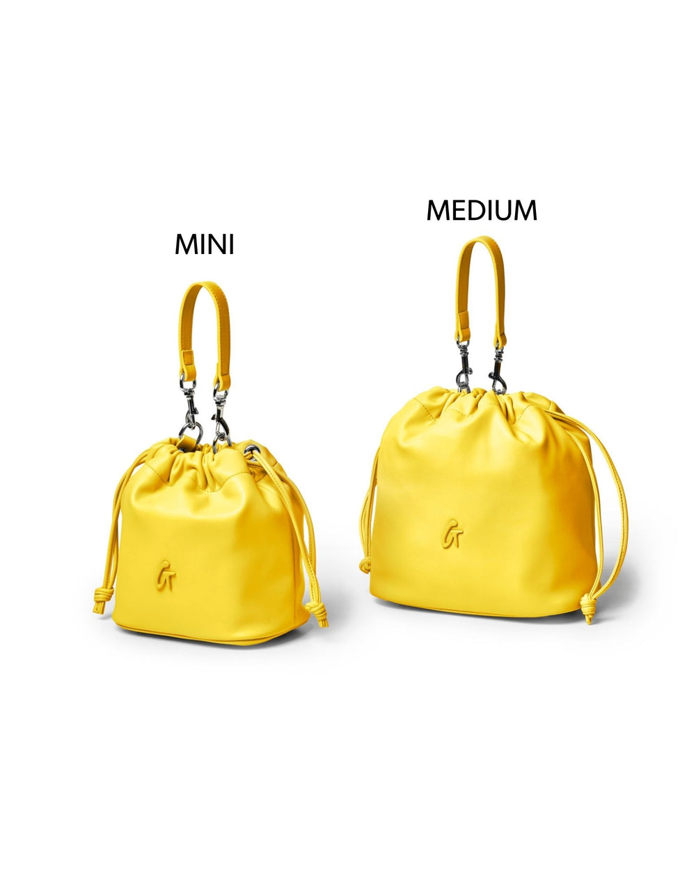 Mini Vegan Leather Bucket Bag - Yellow