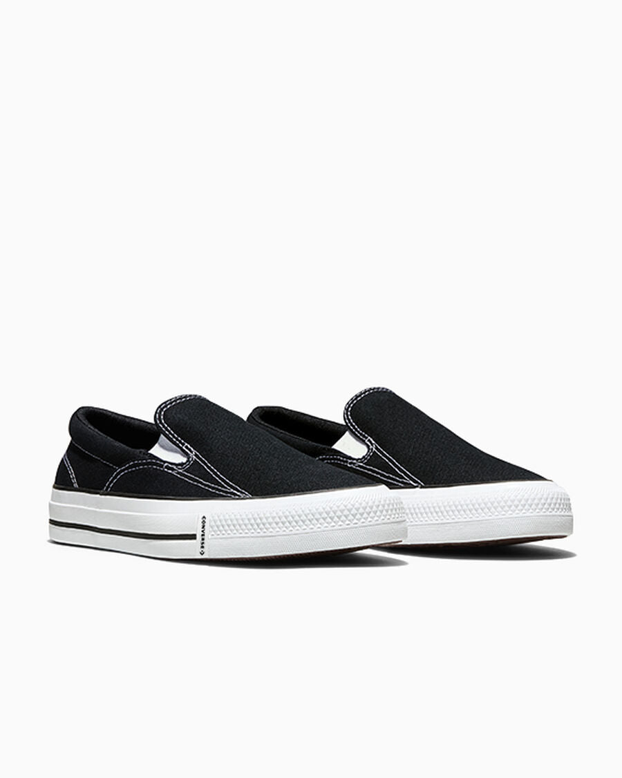 Canvas Slip-On Low-Top Sneaker - Black - Black/White/Black