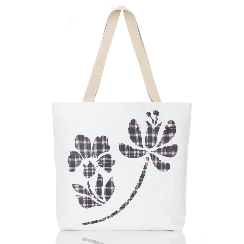 Reversible Open Top Tote - Floral Check