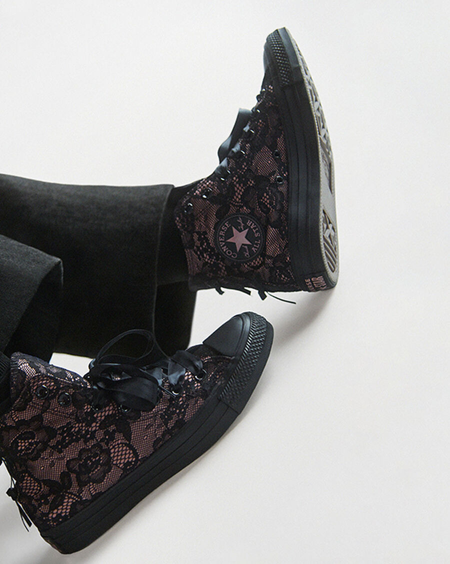 Lace Overlay High Top Sneaker