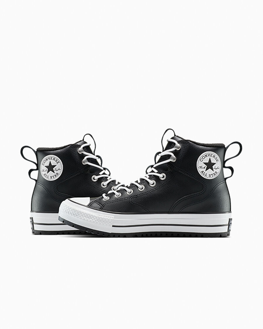 Water-Repellent High Top Hiker Boot - Black/Black/White