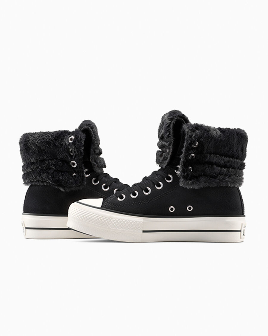 Women's Platform Suede Fold-Over High-Top