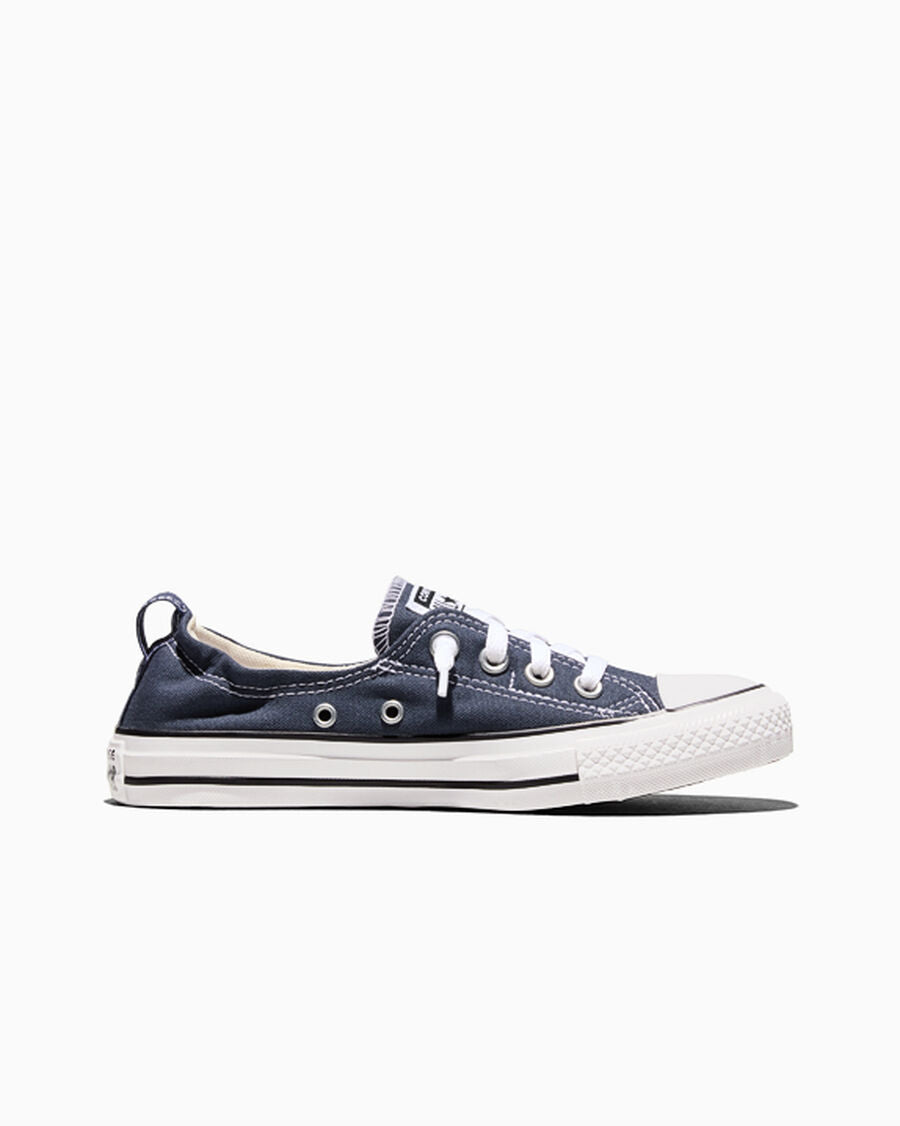 Canvas Slip-On Low Top Sneaker - Black - Athletic Navy