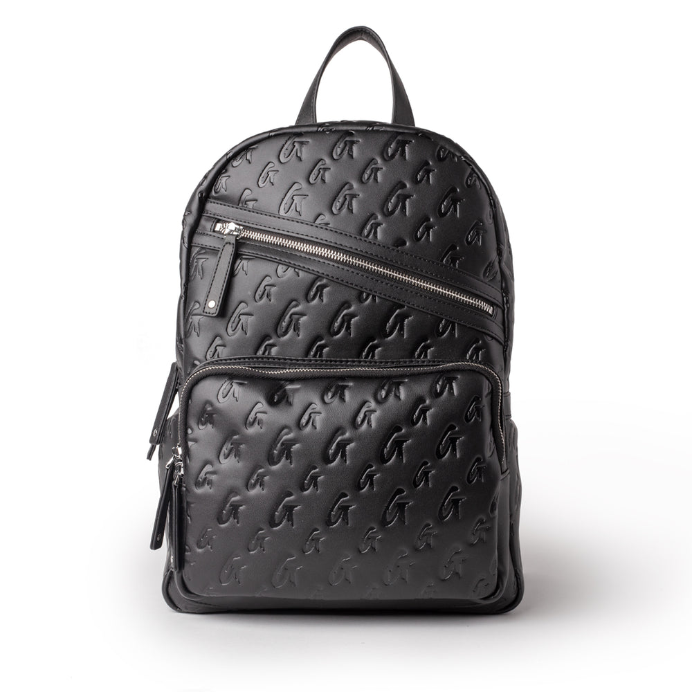 Vegan Leather Laptop Backpack - Black