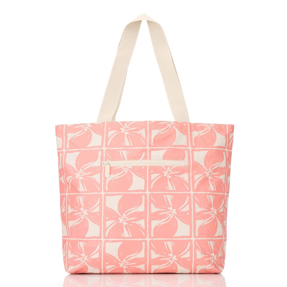 Nylon Travel Tote - Floral Grid