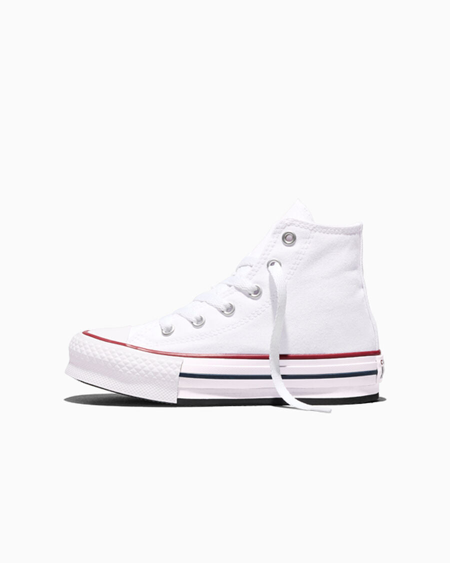 Kids Canvas Platform High Top Sneaker - Black - White/Garnet/Navy