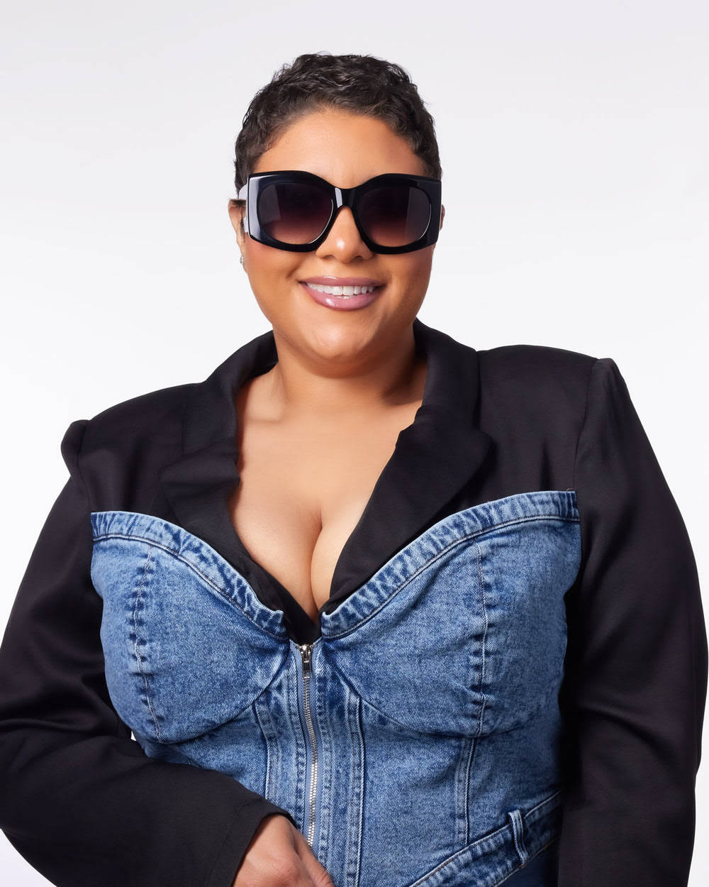 Oversized Butterfly Sunglasses - Black