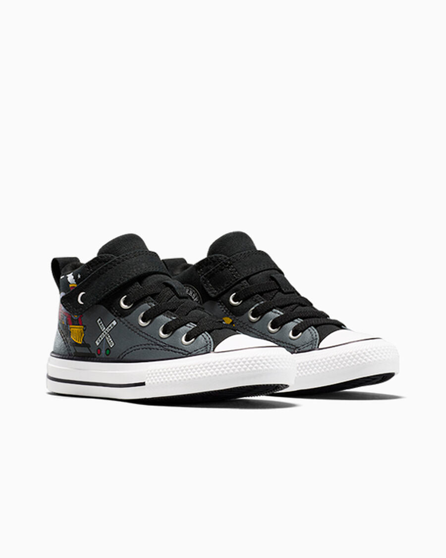 Kids' Train Graphic Canvas Mid-Top Sneaker