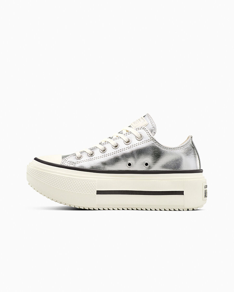 Metallic Canvas Platform Low Top Sneaker