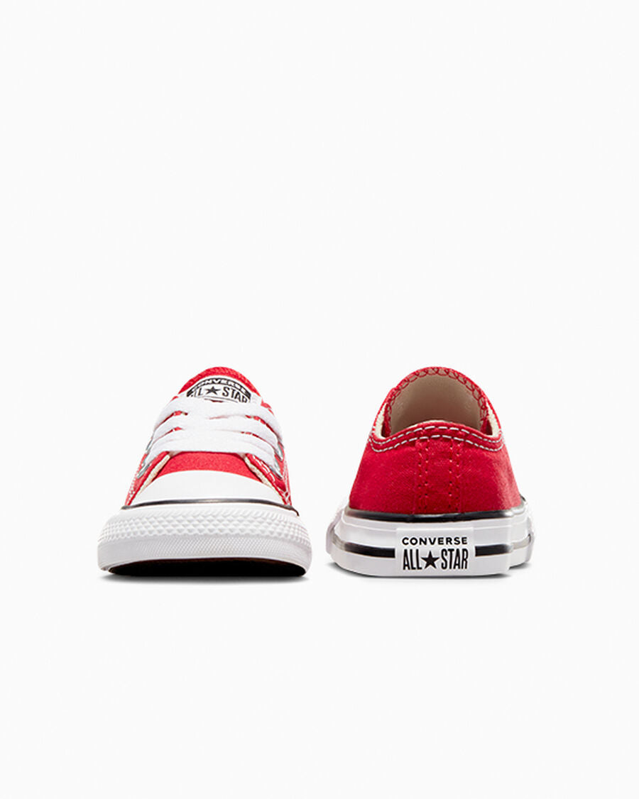 Canvas Low Top Sneaker - Black - Red