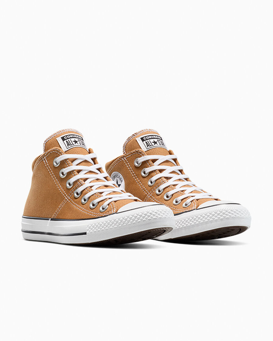 Women's Canvas Mid Top Sneaker - Incensed Brown/White/Black