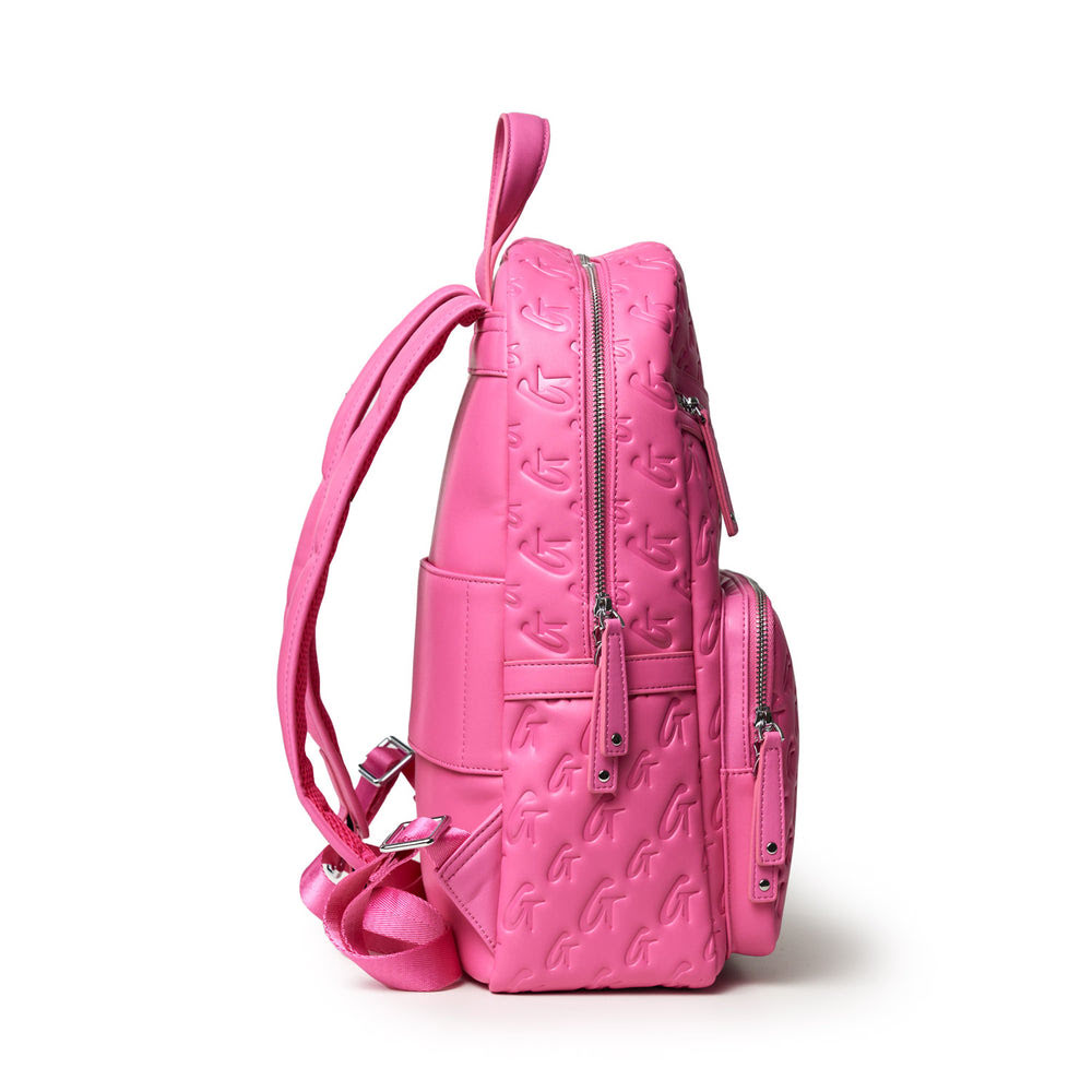 Vegan Leather Laptop Backpack - Hot Pink