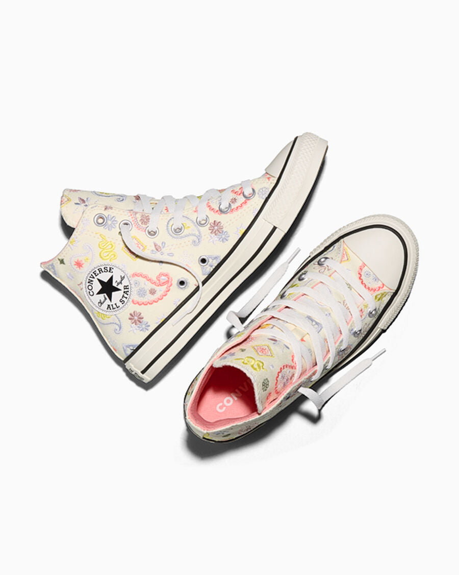 Embroidered Canvas High-Top Sneaker - Paisley
