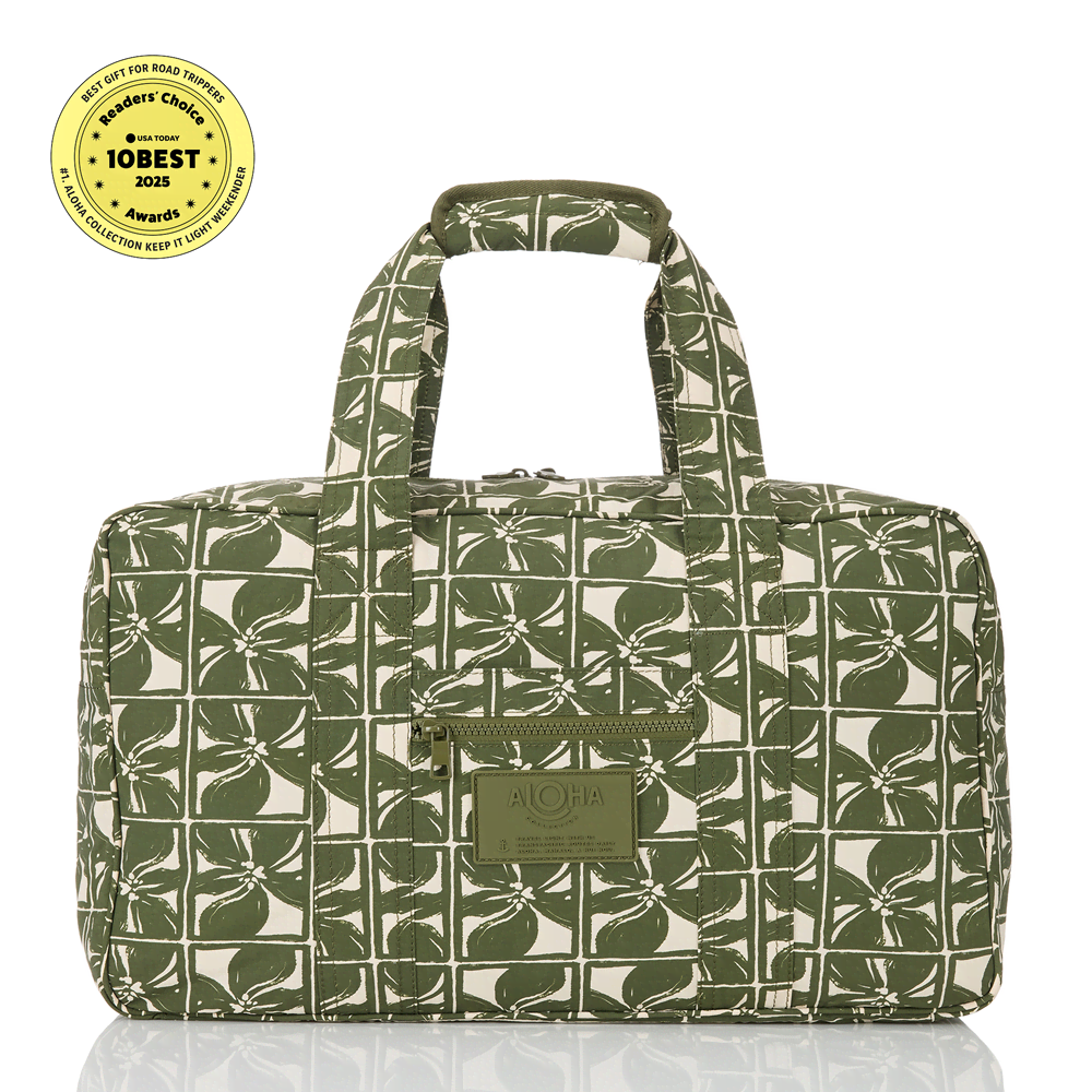 Ripstop Nylon Weekender Duffel - Floral Grid
