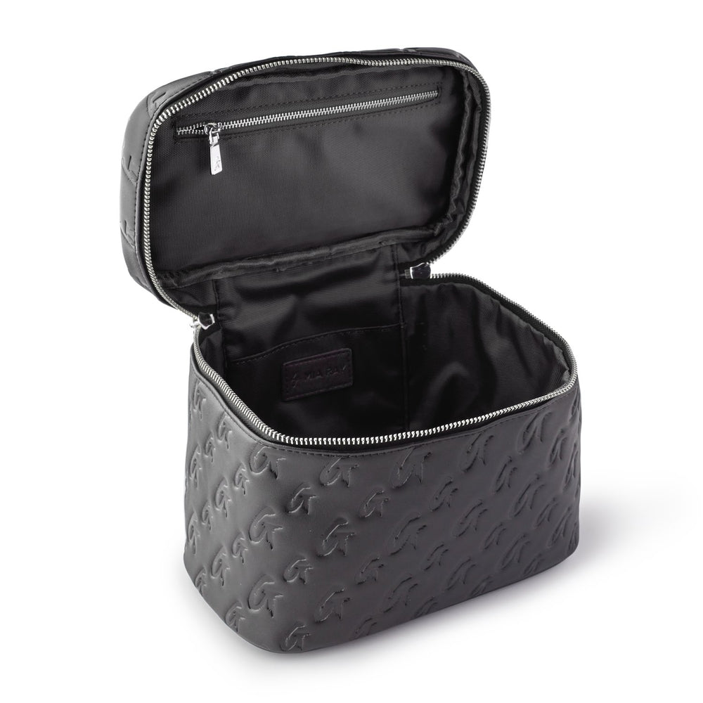 Large Vegan Leather Toiletry Bag - Black